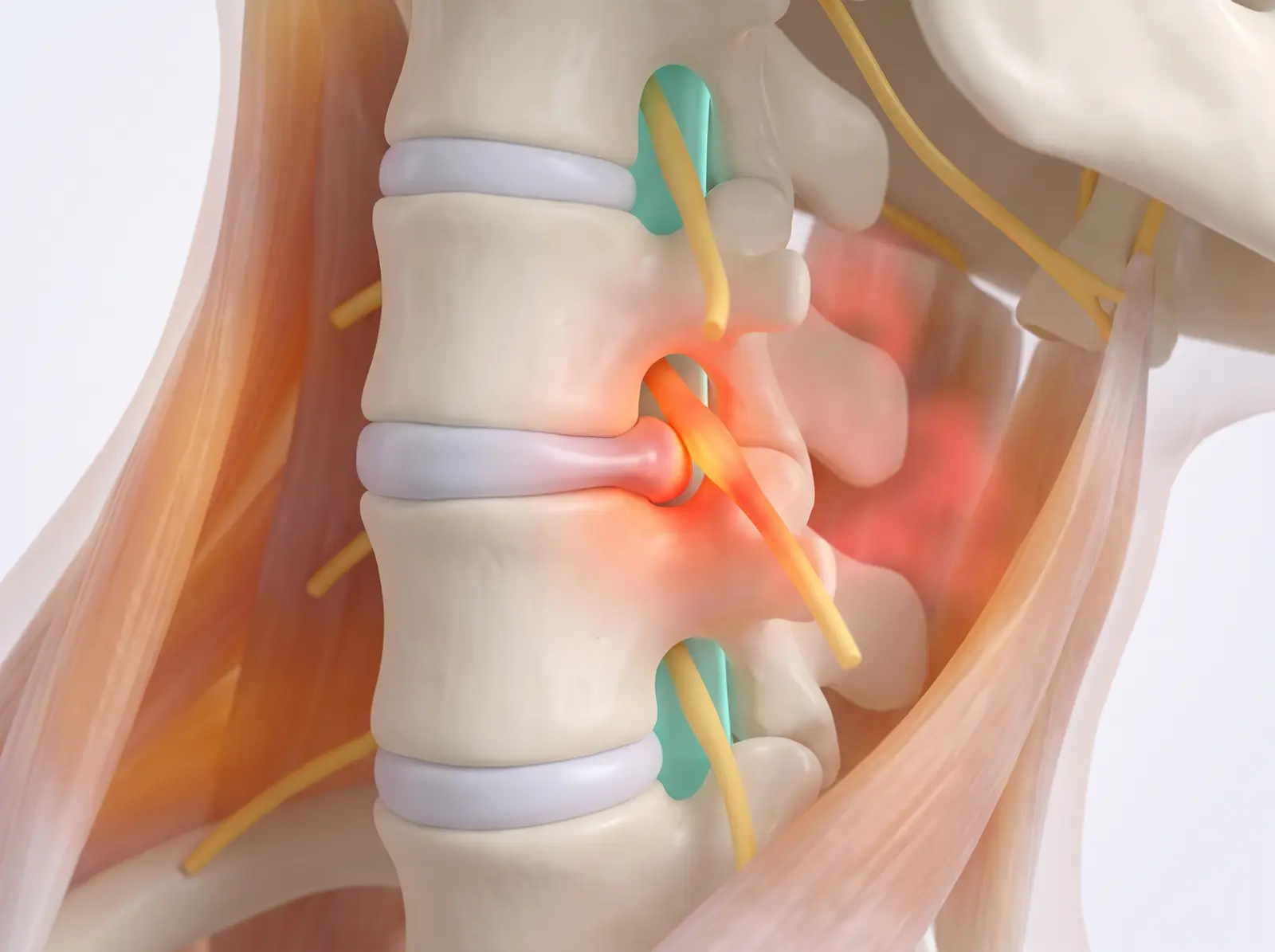 Where the pain starts — medical illustration