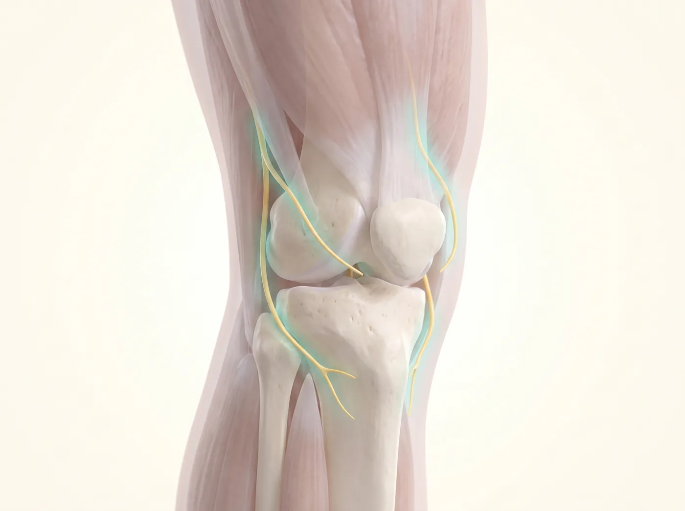 The knee's pain wiring — medical illustration