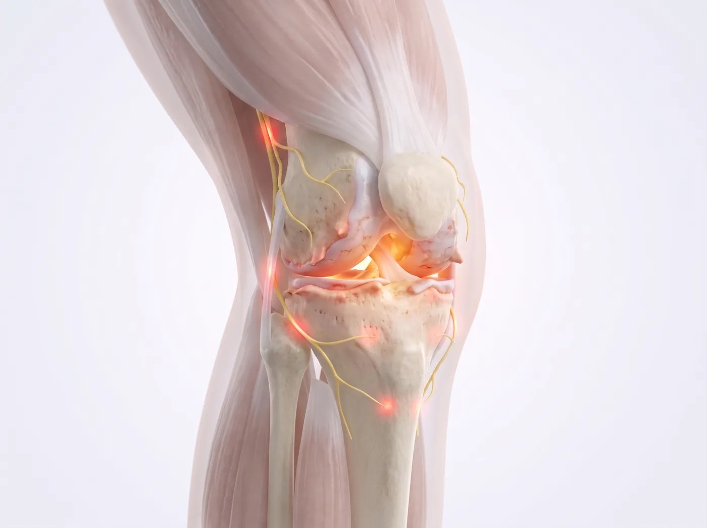 The worn joint — medical illustration