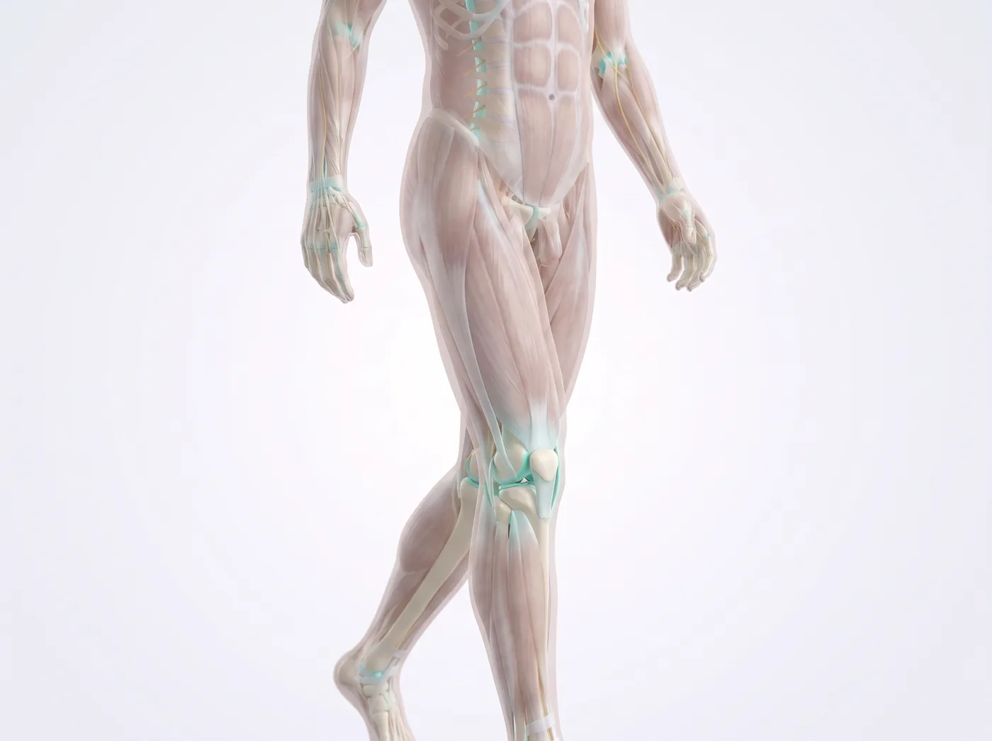 Walking comfortably — medical illustration