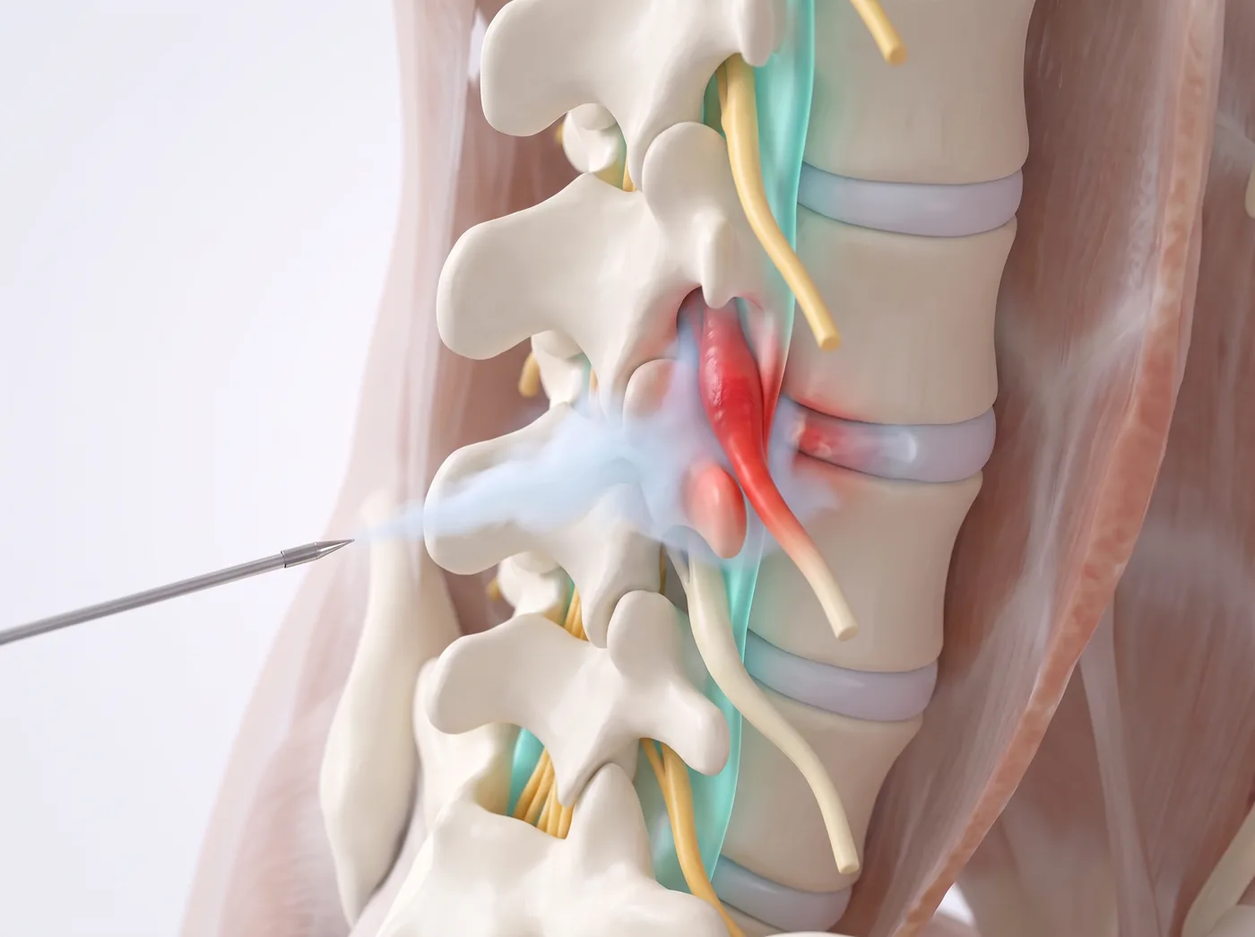 Relief delivered — medical illustration